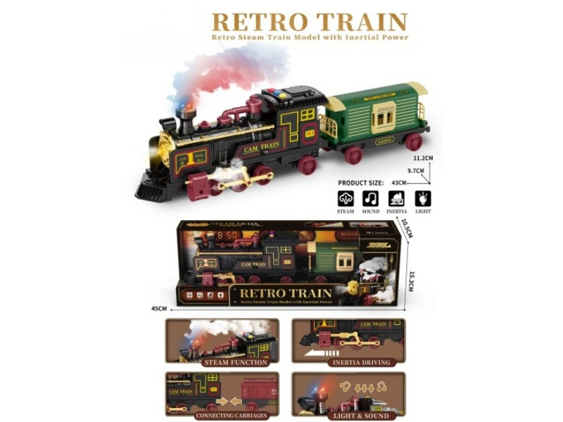 Retro Inertial Steam Spray Train