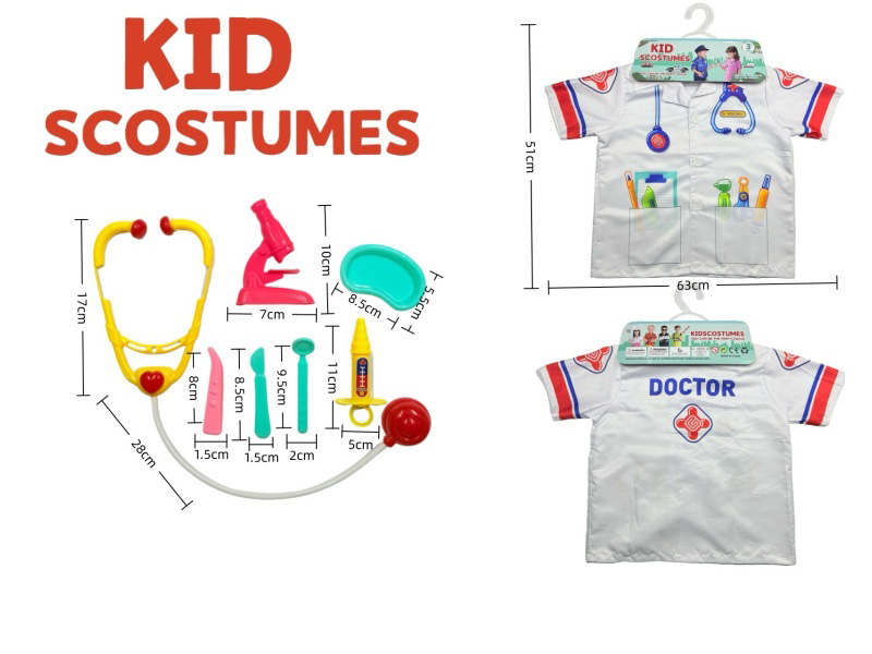 Diy Clothing Role-Playing Doctor + 7-Piece Set (Thickened) White