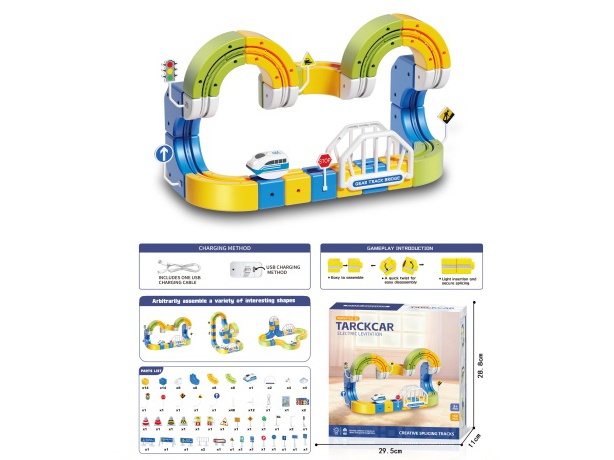 Diy Magnetic Levitation Track (Gear Version) 168Pcs Versatile Three-Dimensional Track With Usb Charging 3.7V Lithium Battery