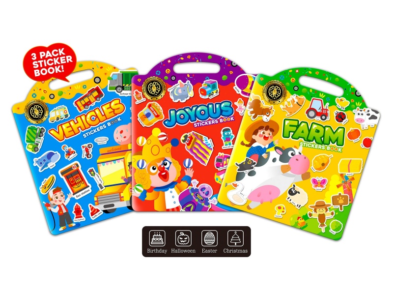 Jelly Sticker Book(Ocean/Space/Amusement Park)