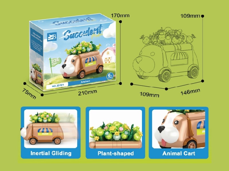 Building Blocks: 236Pcs Anzhen Dog Car