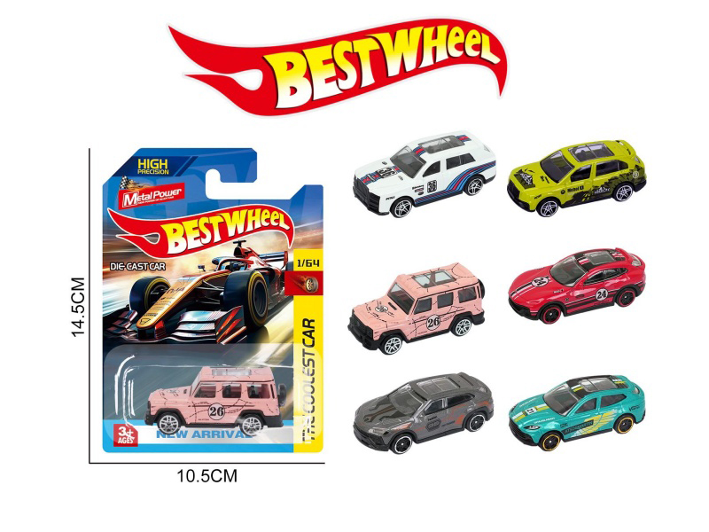 6-Piece 1:64 Suv, Hummer Alloy Car Model Set
