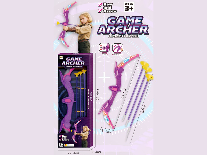 64.5Cm Folding Flash Bow With 3 Arrows (Including 3 Ag13 Batteries)