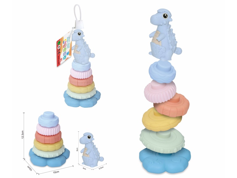 Soft Plastic Dinosaur Stacking Toy 7pcs