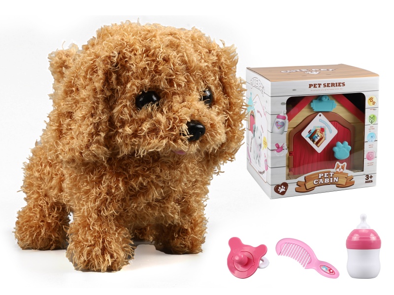 Electric Plush Dog With Pet Cabin