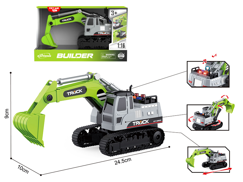 1:16 Friction Excavator(Three Keys,Light And Sound)