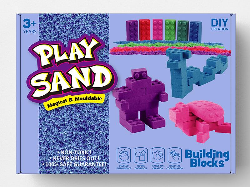 Building Blocks Space Soil Play Set(750g Sand/3 Colors + Accessories)