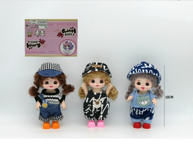 7-Inch 18Cm Eco-Friendly 13-Joint 3D True Eyeball Cute Kid Peach-Flavored Meatballs