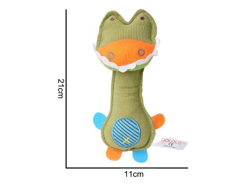 The Plush Crocodile Is Holding A Bb Stick
