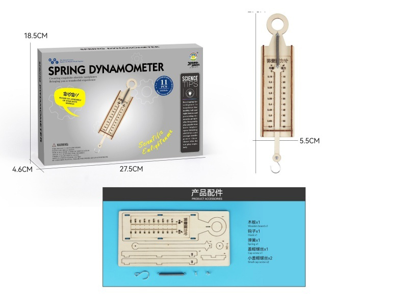 Wooden Science And Education Small Experiment - Spring Force Gauge (11Pcs)