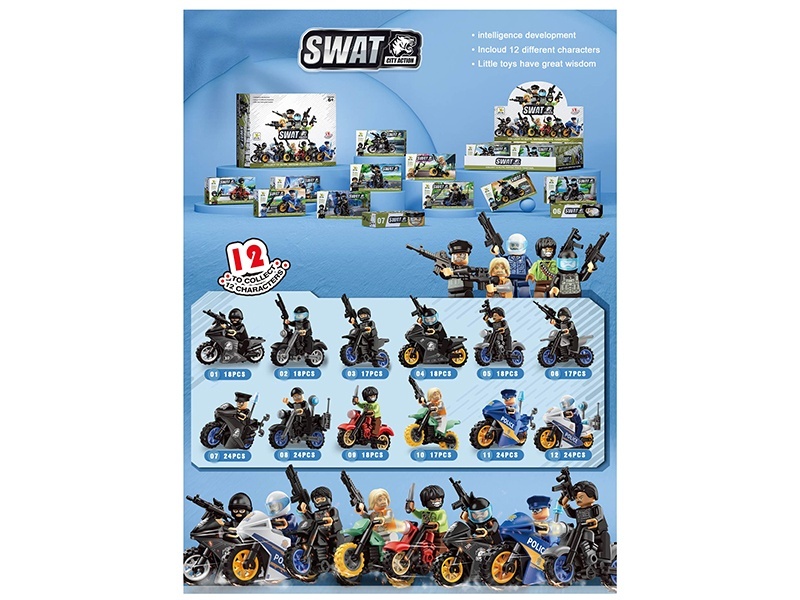 Motorcycle Series Small Lego-Style Building Blocks