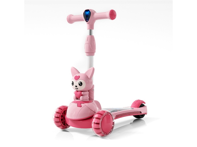 Cartoon One-Button Foldable Scooter For Kids