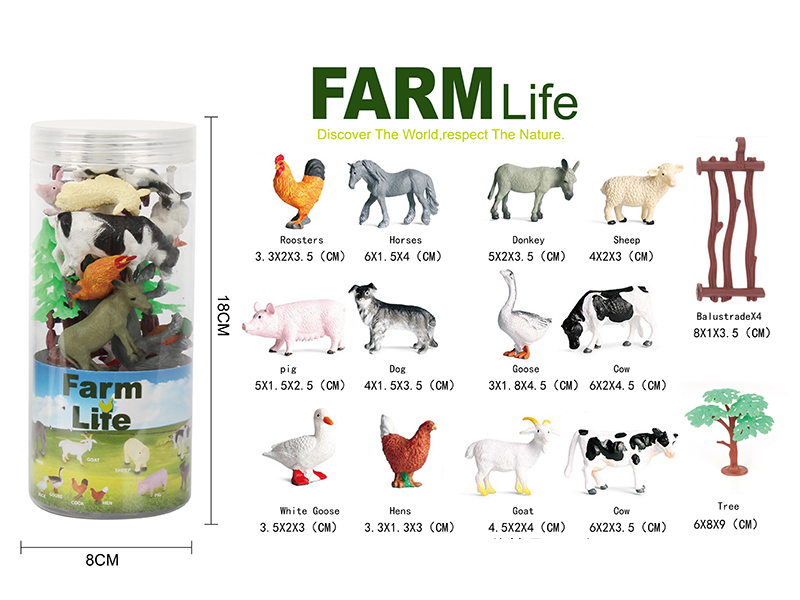 Farm Animals Set 18pcs