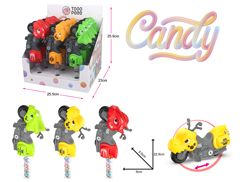 Friction Dinosaur Motorcycle Candy Toys 12pcs