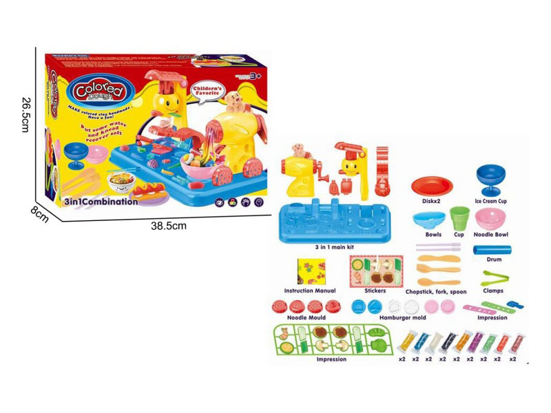 Three-In-One Colored Clay Set