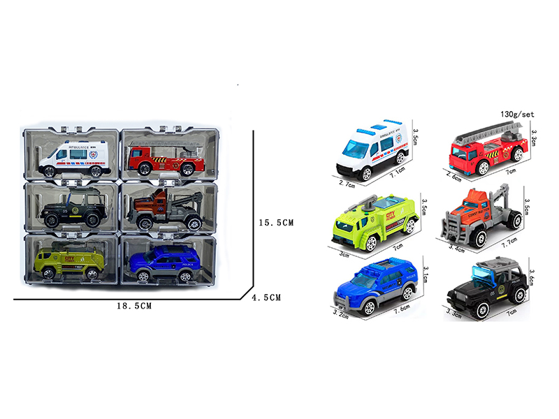 Slide Alloy Fire Engines Storage Box Set