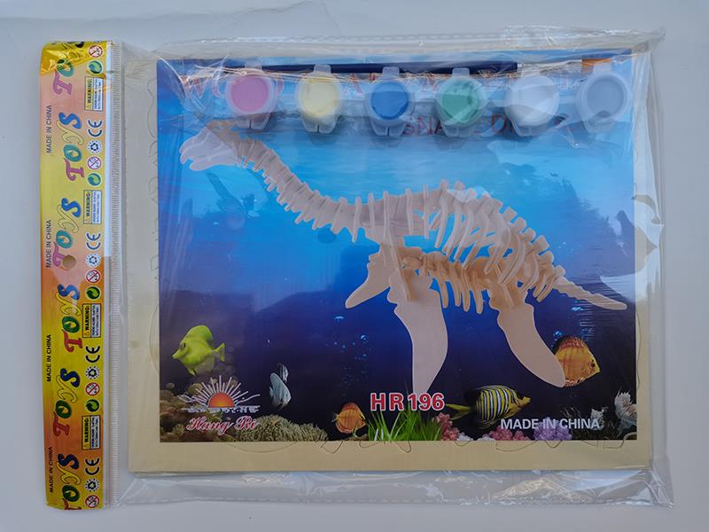 3D Wooden Puzzle DIY Color Drawing Toy