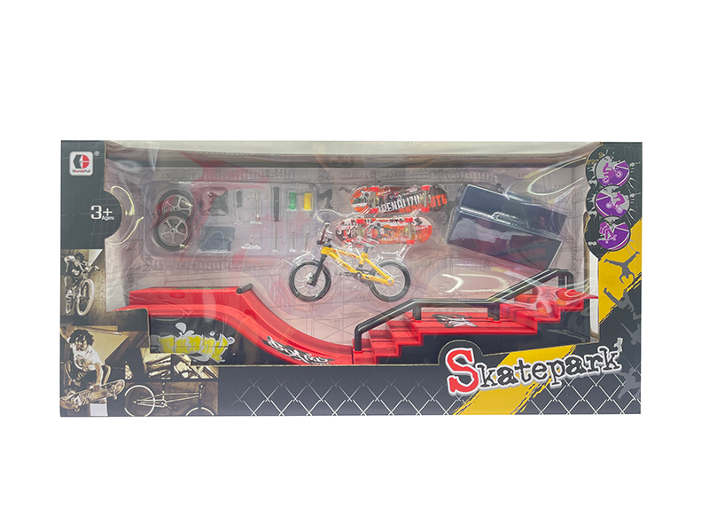 2PCS Finger Skateboard + Bike Skate Park Set