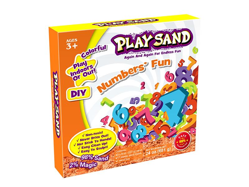 Space Soil Number Play Set(681g Sand/3 Colors + Tray + Number Accessorie Tools)