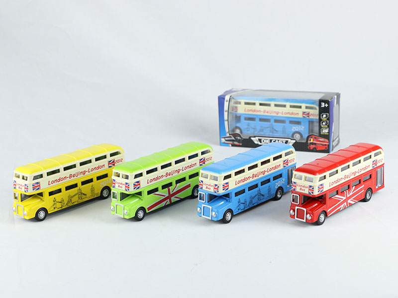 1:90 Pull Back Alloy London Double-Decker Bus, Can Open The Door