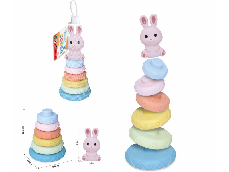 Soft Plastic Animal Stacking Toy(Rabbit) 7pcs
