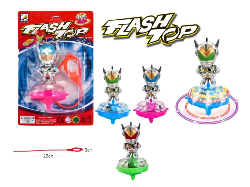 Armored Warrior Measuring Tape Top Toy With Light