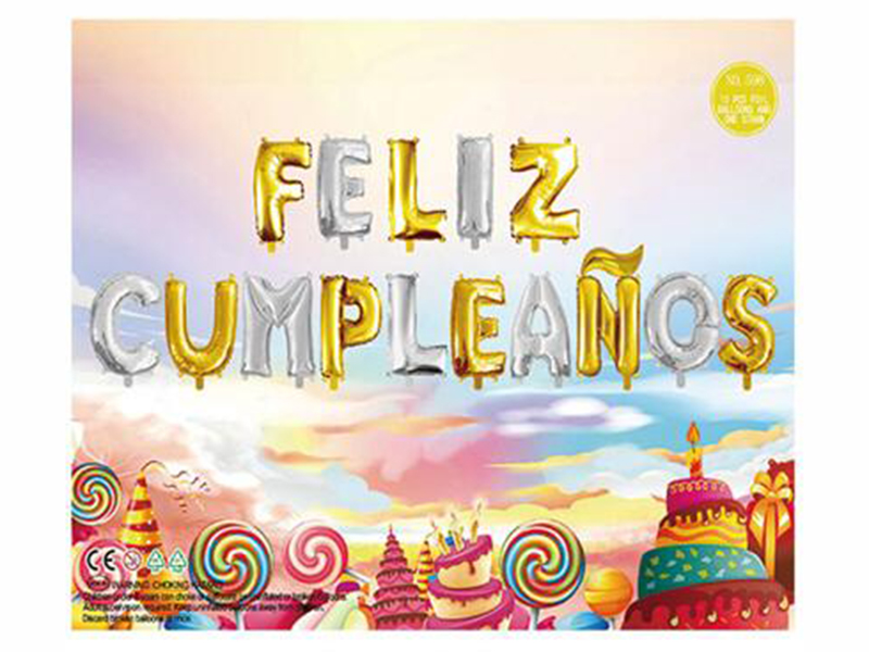 Spanish Birthday Set Of Gold And Silver