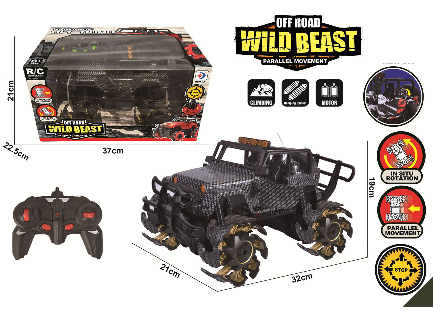 Remote Control Door-Opening 4WD Jeep Truck