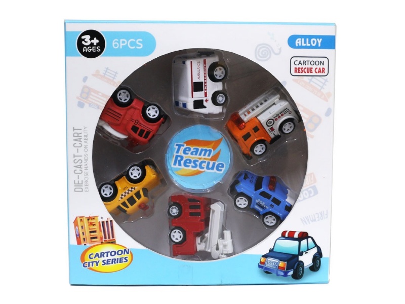Boilback Alloy Cartoon Rescue Sprinkler Car Ladder Car Ambulance Police Car Car Square