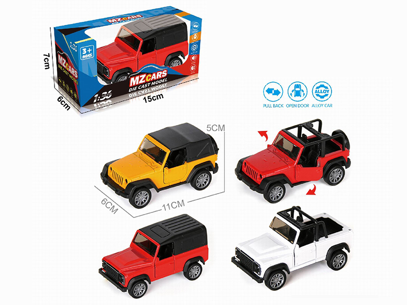 1:36 Pull Back Alloy Open Door Off-Road Vehicle