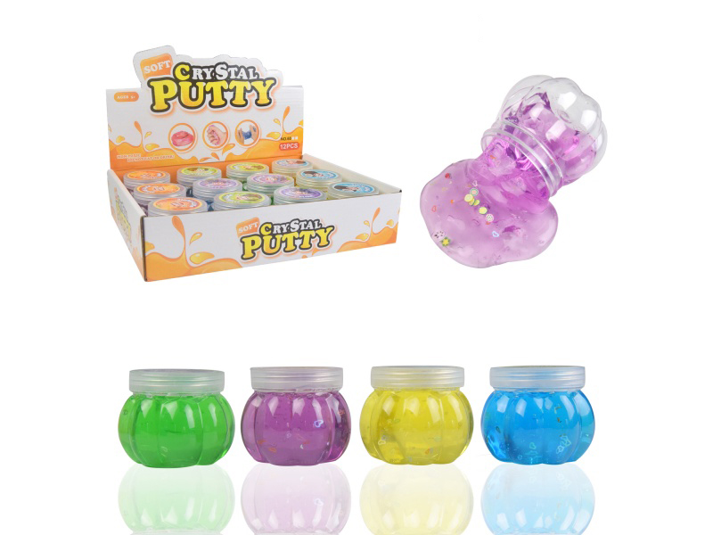 Putty Crystal Slime, Medium Size Pumpkin Crystal Slime