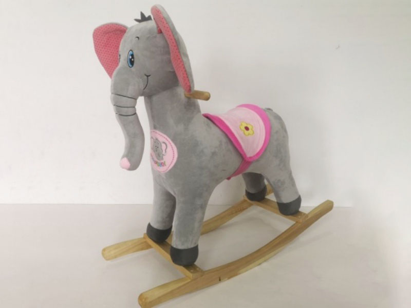 B/O Wooden Elephant Rocking Horse With Music