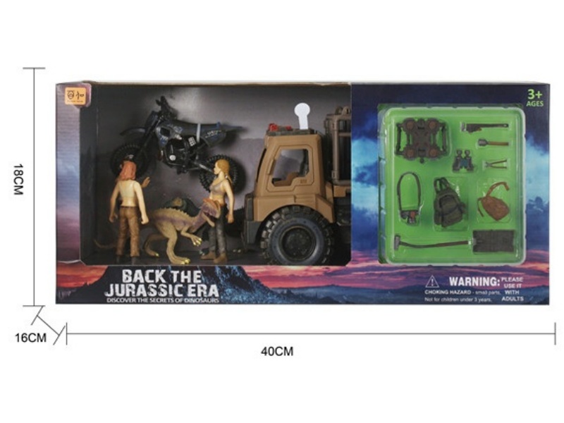 Character + Truck With Ic+ Adventure Accessories + Dinosaur Set (2 Mixed Outfits) Can Be Worn