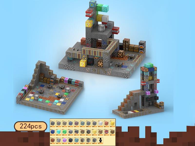 Mountain Cave Magnetic Cube Building Blocks 224pcs