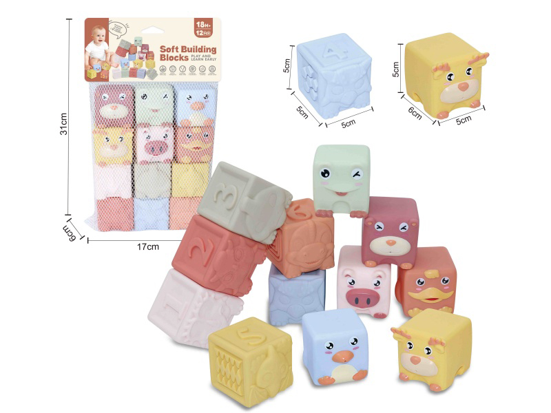 Animal & Dinosaur Numbers Soft Building Blocks 12PCS