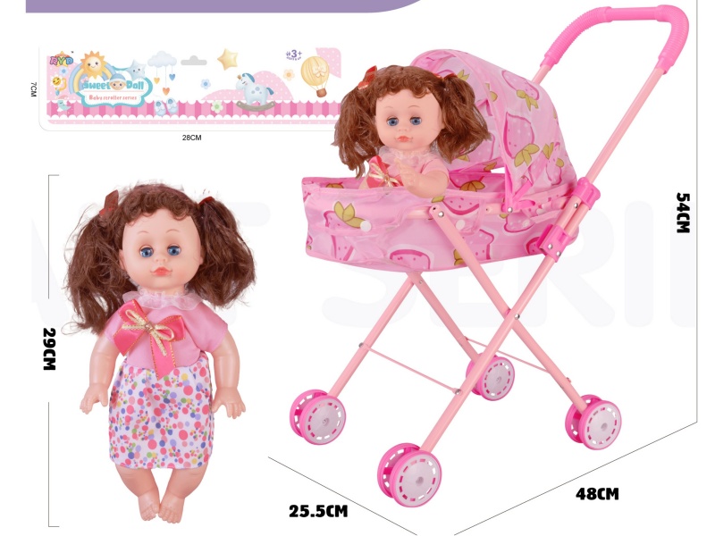 An Iron Trolley With A 16-Inch Doll