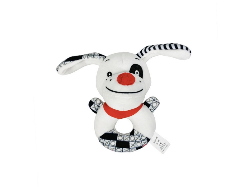 Bb Called The White Dog Baby Soothing Plush Hand-Cranked Ring