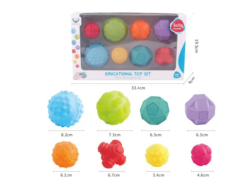 Baby Bath Toy Textured Balls 8pcs