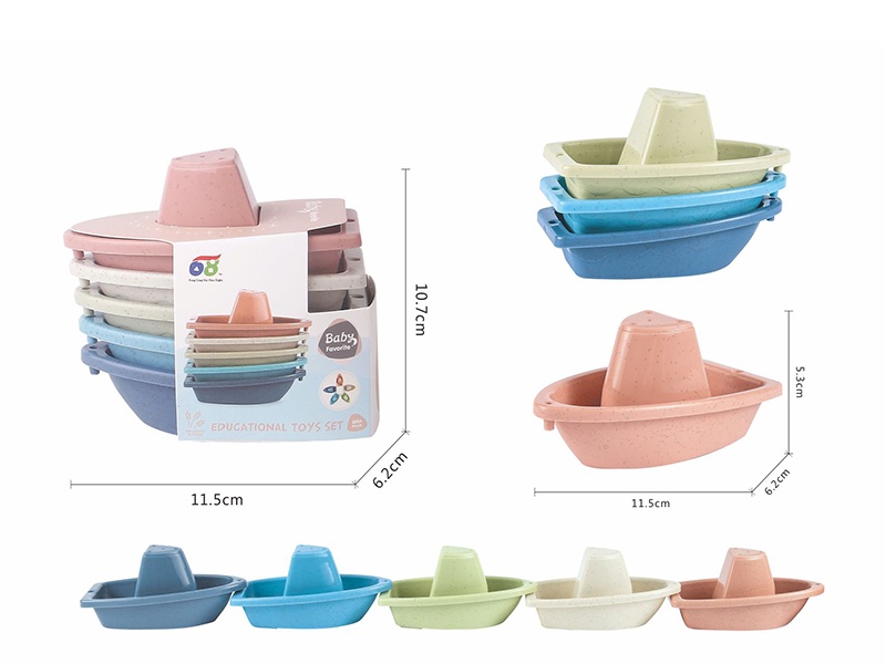 Straw Triangle Boat Jenga