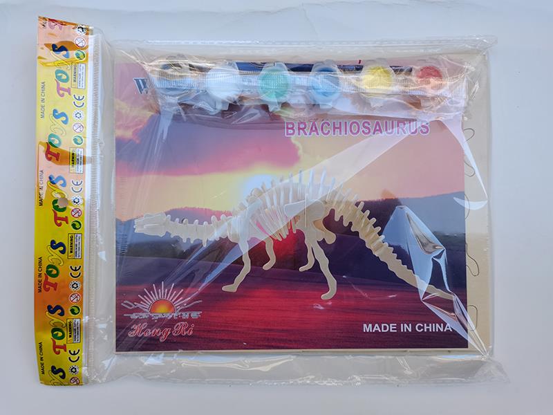 3D Wooden Puzzle DIY Color Drawing Toy