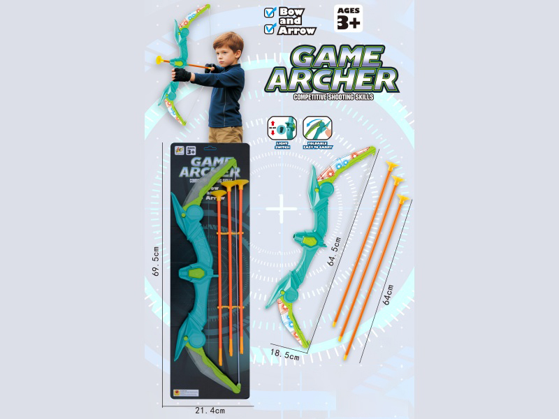 64.5Cm Folding Flash Bow With 3 Arrows (Including 3 Ag13 Batteries)