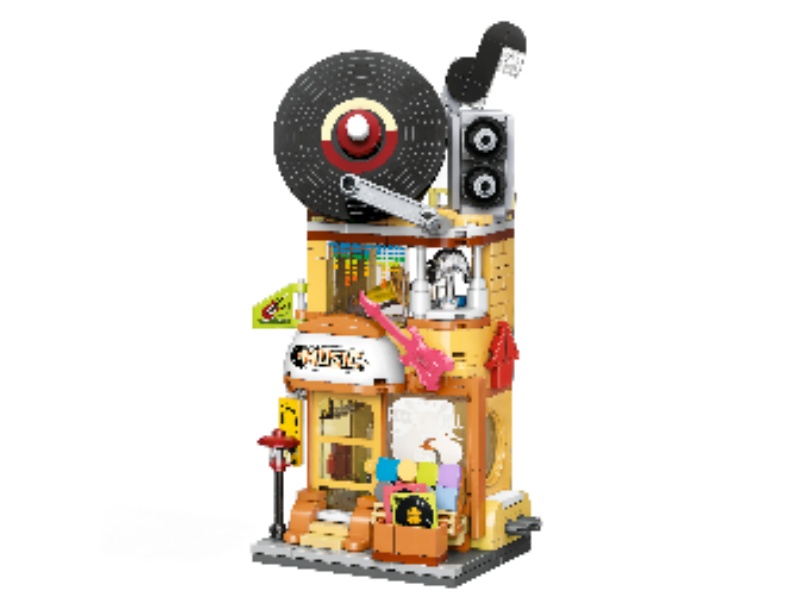 351Pcs Of Building Blocks Create A Colorful Street Scene