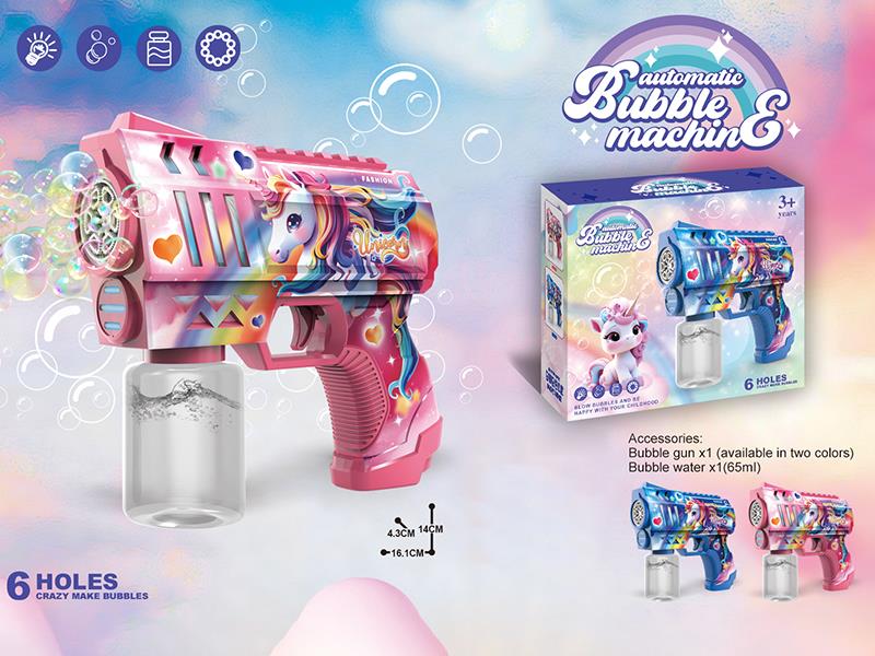 6 Holes Pony Space Bubble Gun(1*65ML Bubble Water)