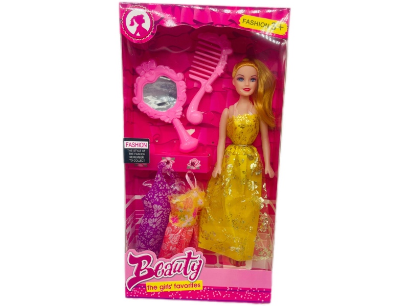 11-Inch Empty Body Doll With Comb Mirror Hanging Skirt