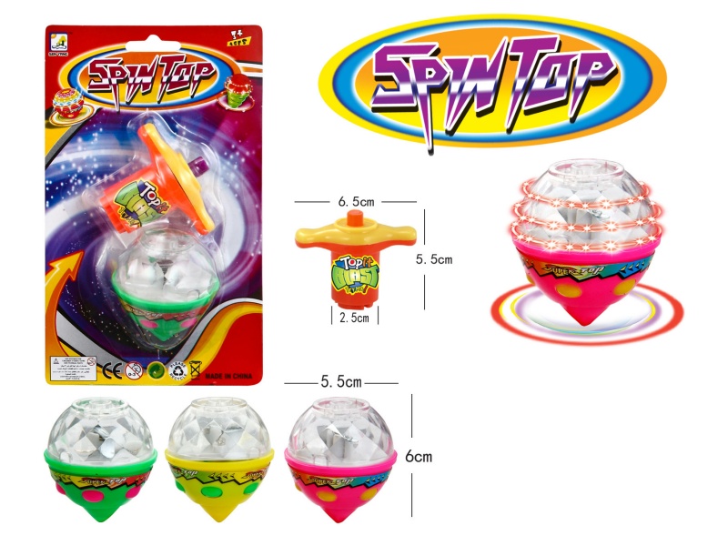 Windup Top Toy With Light