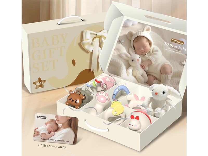 Baby Rattle Gift Set 10pcs(Tumbler Toy + Rattles + Plush Doll)