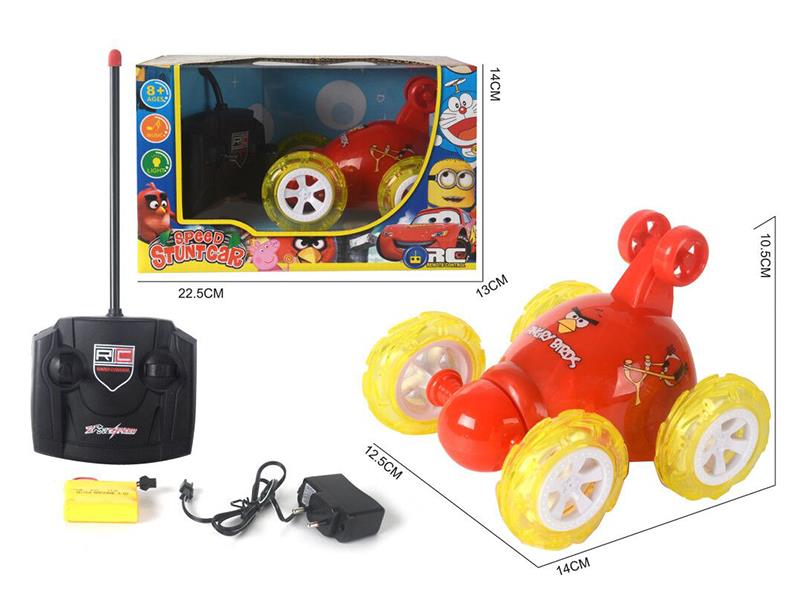 Remote Control Stunt Car With Flash Lights And Music(Angry Birds)