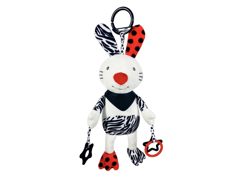 Little Rabbit Baby Soothing Bell Teething Ring Plush Pendant