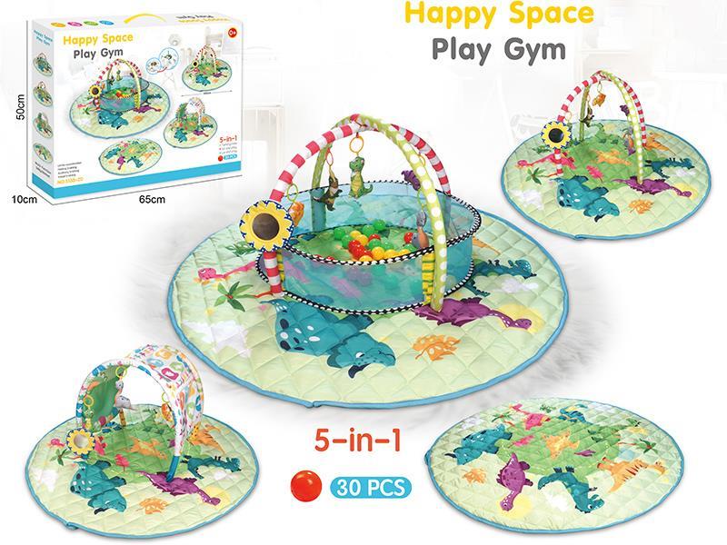 Round Storage Non-Slip Baby Play Mat 5 In 1 With 30 Ocean Balls