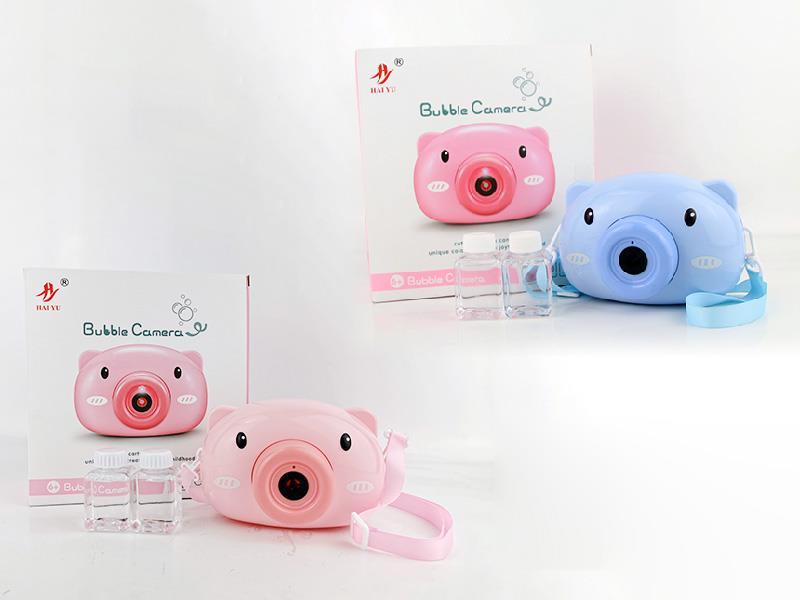 Cartoon Pink Pig Fully Automatic Bubble Camera